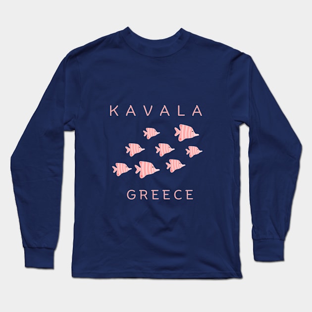 Kavala Greece Long Sleeve T-Shirt by D E L I C A R T E